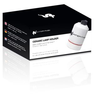 White Python Ceramic Lamp Holder w. Silicone Cable